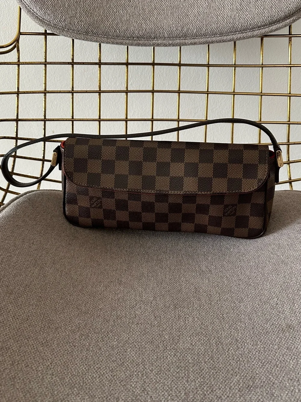 Louis Vuitton Damier Ebene Recoleta Shoulder Baguette - Dark Brown